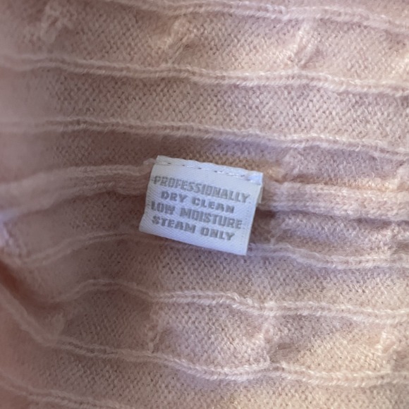 Charter Club 100% Cashmere Size S Cable Knit Sweater Pastel Pink Preppy Coquette - Picture 6 of 7